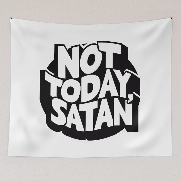 Item preview, Copy of Not Today Satan Sticker, Black and White Bold Statement Decal, Motivational Quote Laptop Sticker, Waterproof Vinyl Bumper Sticker designed and sold by WatermelonPink.