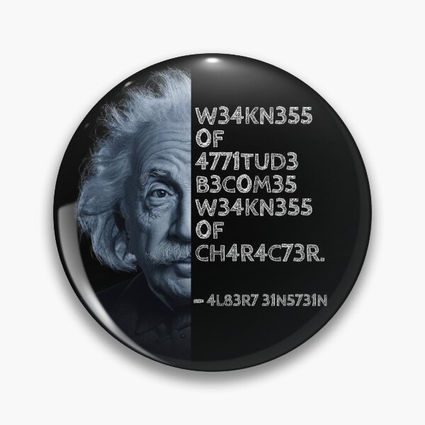 Item preview, Albert Einstein quote: Weakness of attitude becomes weakness of character. designed and sold by UrbanStoic.
