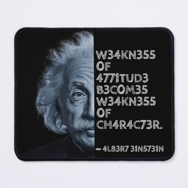Item preview, Albert Einstein quote: Weakness of attitude becomes weakness of character. designed and sold by UrbanStoic.