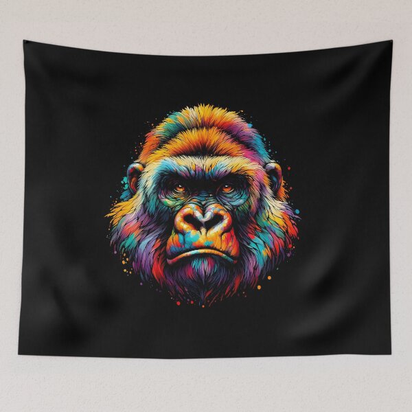 Item preview, Colorful Gorilla Art: Vibrant Monkey Painting for Animal Lovers Gift designed and sold by JUSTBEELEGANT.