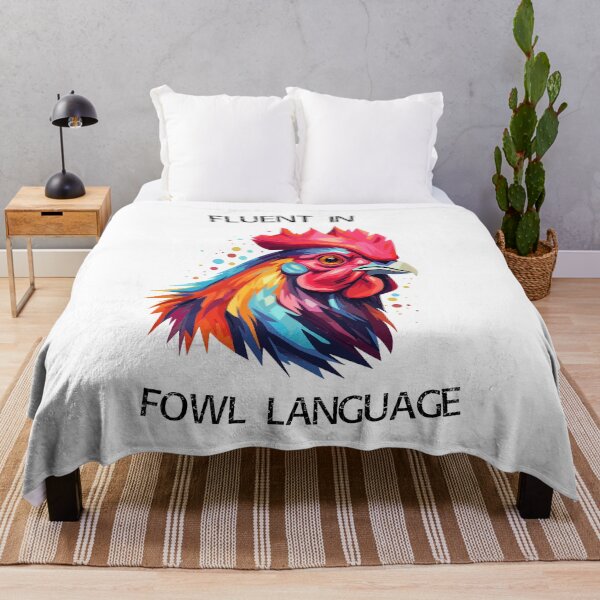 Item preview, Rooster - Fluent In Fowl Language (with Black Lettering) designed and sold by VelvetRoom.