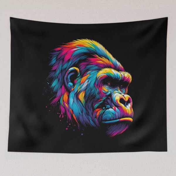 Item preview, Colorful Gorilla Art: Vibrant Monkey Painting for Animal Lovers Gift designed and sold by JUSTBEELEGANT.