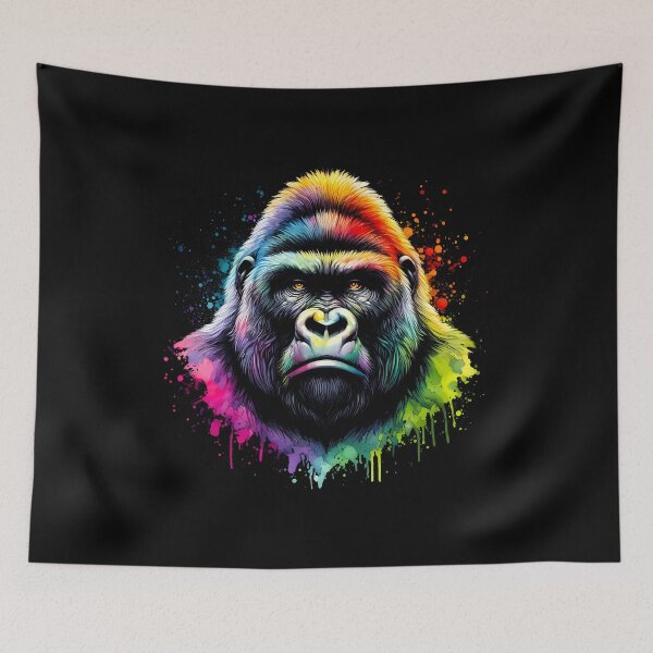 Item preview, Colorful Gorilla Art: Vibrant Monkey Painting for Animal Lovers Gift designed and sold by JUSTBEELEGANT.