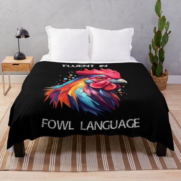 Item preview, Rooster - Fluent In Fowl Language (with White Lettering) designed and sold by VelvetRoom.