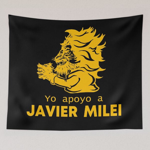 Item preview, "I support Javier Milei" king smiley miller miles LOGO designed and sold by MechanicalART.