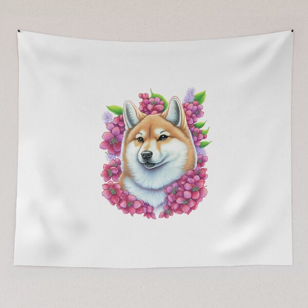 Item preview, Shiba - Puppy with flowers designed and sold by Kappadog.