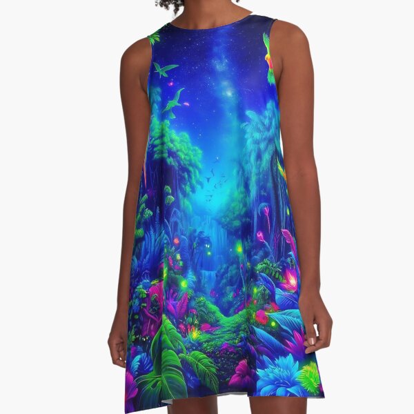 Item preview, Neon Jungle Dreamscape uv reactive designed and sold by Taans-Creation.