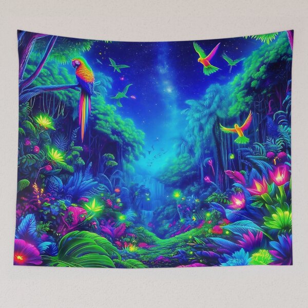 Item preview, Neon Jungle Dreamscape uv reactive designed and sold by Taans-Creation.