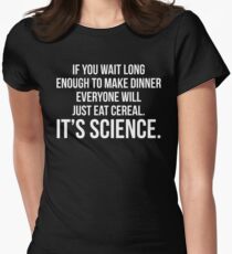 Funny Dinner Cereal Science Joke T-Shirt Women's Fitted T-Shirt