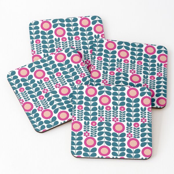 Item preview, Retro Floral pattern: Pink and Magenta Motifs designed and sold by MrKATORSKI.