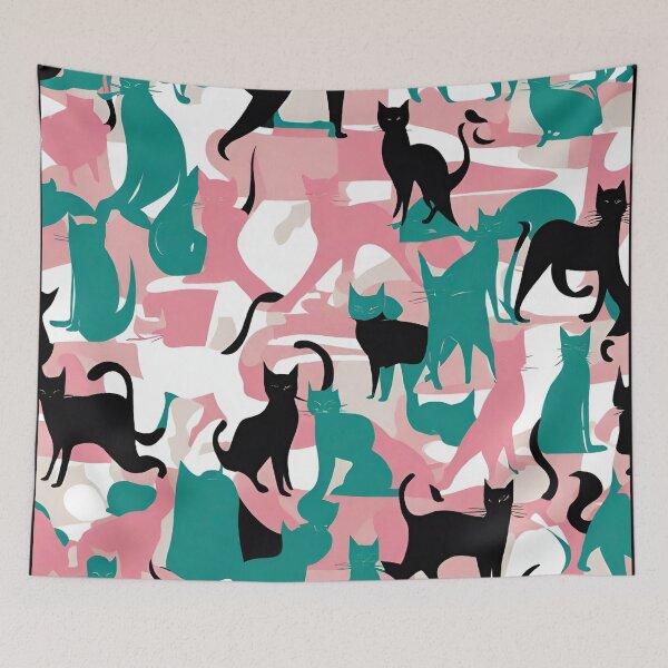 Item preview, Retro Vintage 1960s Cat Print designed and sold by GypsyGarou.