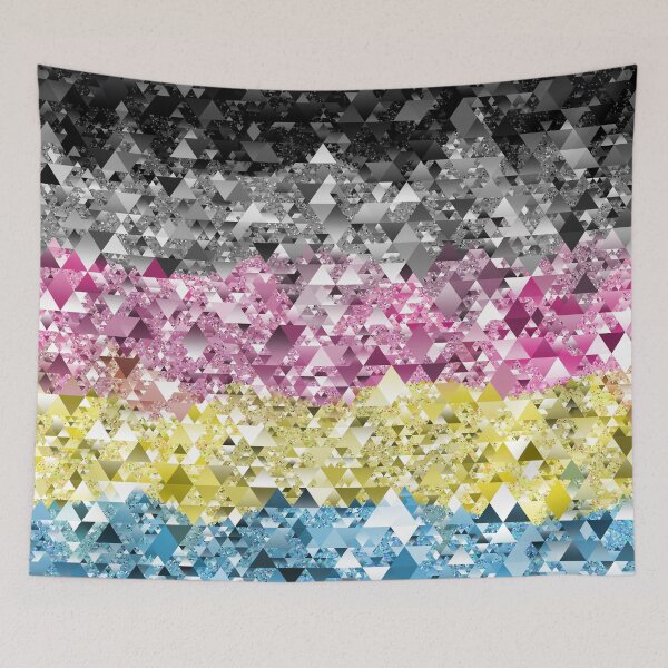 Item preview, Sparkly Retro Boho Geometric Abstract Polygender Pride Flag designed and sold by Chaos Queery.