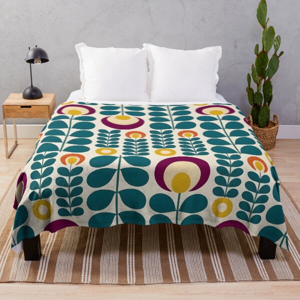 Item preview, Retro Floral pattern: Yellow and Burgundy Color Motifs designed and sold by MrKATORSKI.