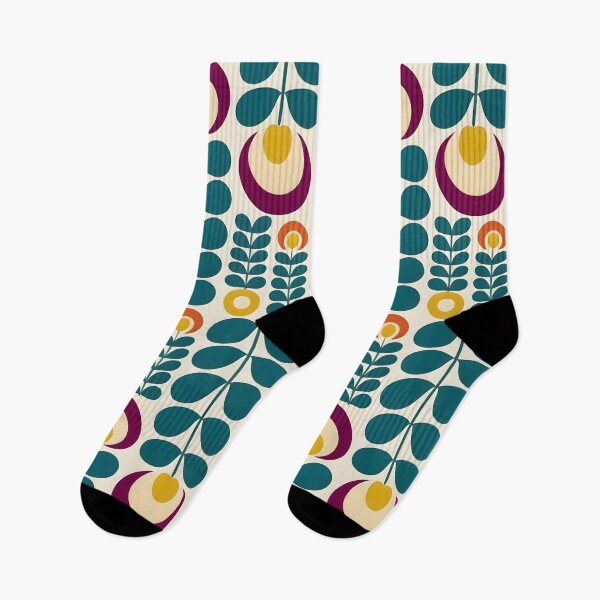 Item preview, Retro Floral pattern: Yellow and Burgundy Color Motifs designed and sold by MrKATORSKI.