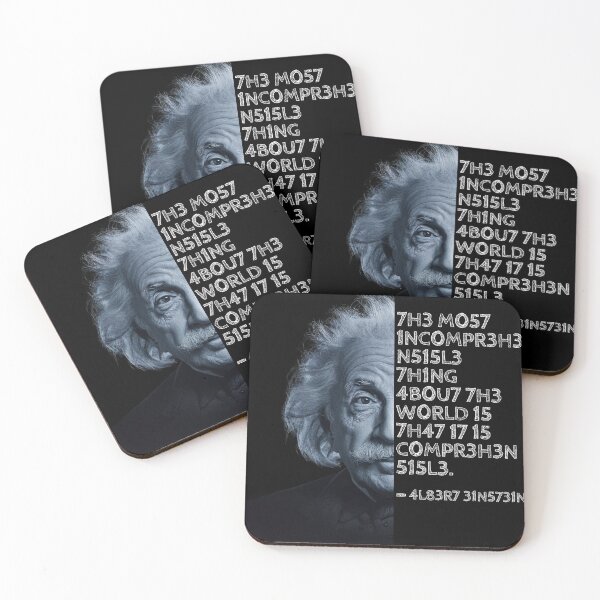 Item preview, Albert Einstein quote: The most incomprehensible thing about the world is that it is comprehensible. designed and sold by UrbanStoic.