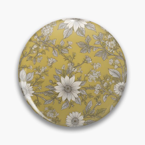 Item preview, White Flowers and Leaves on Yellow Background designed and sold by MrKATORSKI.