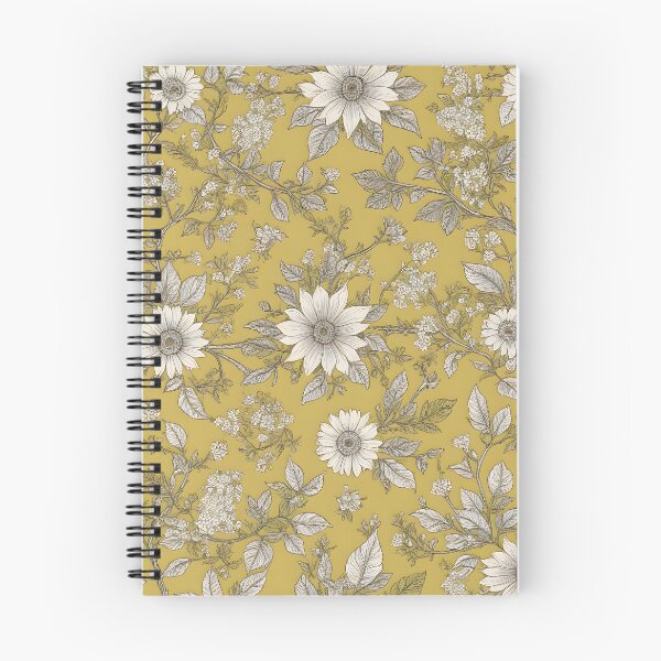 Item preview, White Flowers and Leaves on Yellow Background designed and sold by MrKATORSKI.