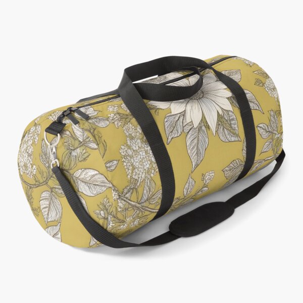 Item preview, White Flowers and Leaves on Yellow Background designed and sold by MrKATORSKI.