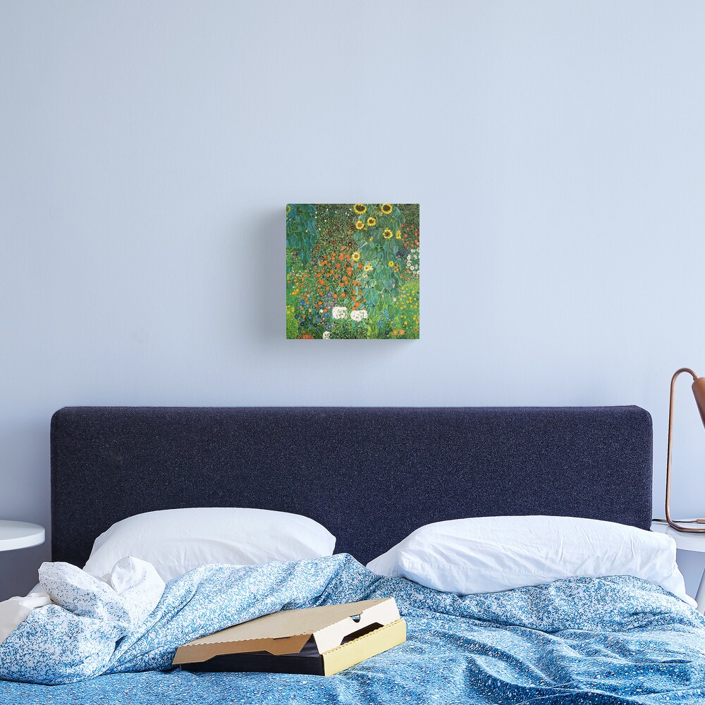 HD Country Garden With Sunflowers , by Gustav Klimt 1905-06 HIGH DEFINITION Canvas Print