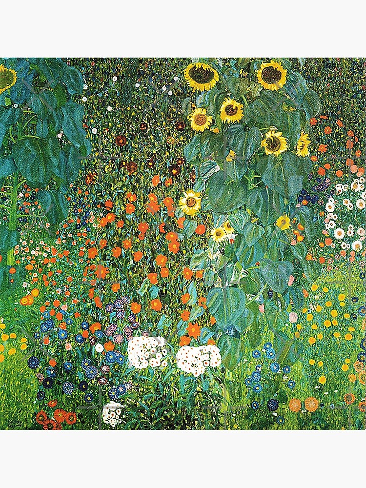 HD Country Garden With Sunflowers , by Gustav Klimt 1905-06 HIGH DEFINITION by mindthecherry