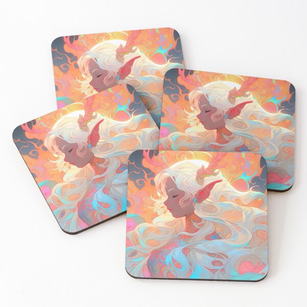 Item preview, Vibrant Dreamscape Antlers Anime Girl designed and sold by bubblegoth.