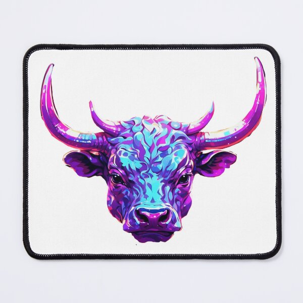 Item preview, Purple bull cow face designed and sold by LevCreates.