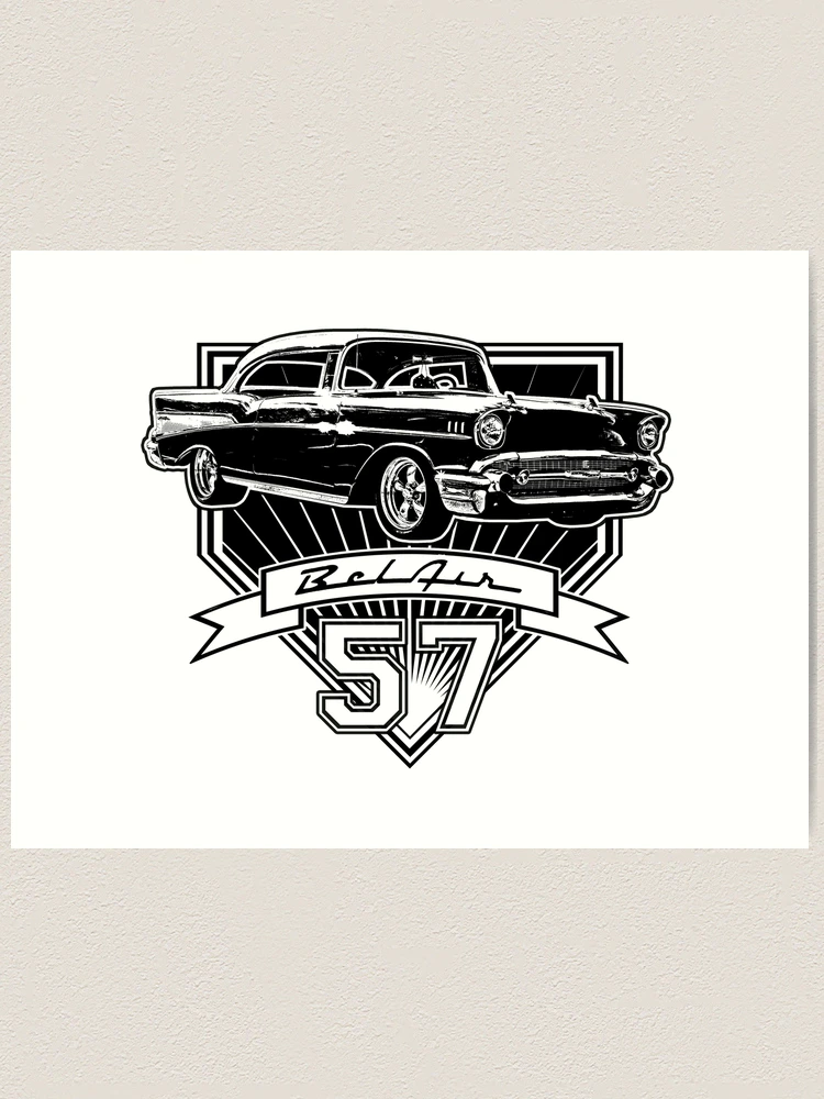 1957 Chevy Belair Wall Decal - 2ft Vintage Car Graphic For Man Cave & Garage Decor