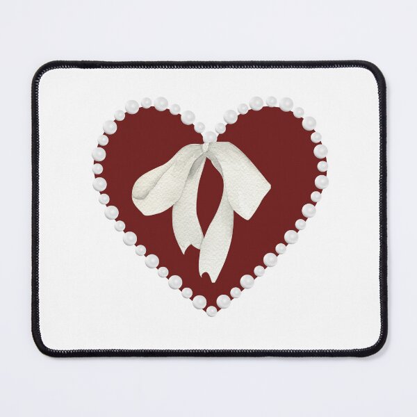 Item preview, Coquette Maroon Pearl Bow Heart designed and sold by HeyDaisyShop.