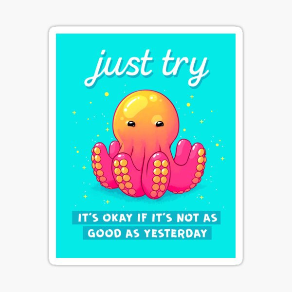 Item preview, "Just Try" Baby Octopus designed and sold by thelatestkate.