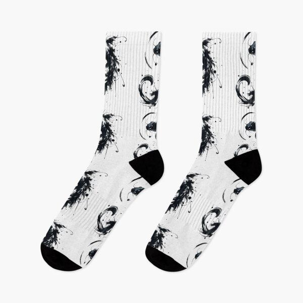 Item preview, Sumie Brushstroke Karasu Black Koi Fish designed and sold by TomFrontierArt.