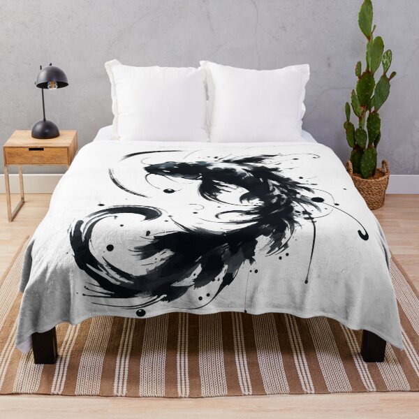 Item preview, Sumie Brushstroke Karasu Black Koi Fish designed and sold by TomFrontierArt.