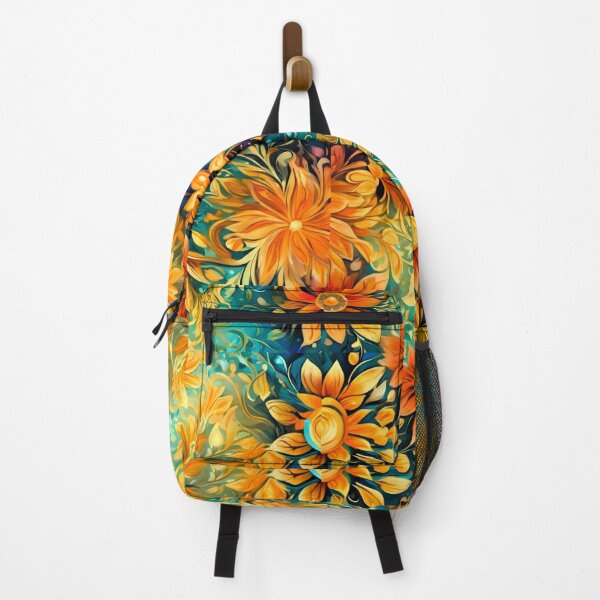 Item preview, stylized orange flower patterns designed and sold by janjacbu.
