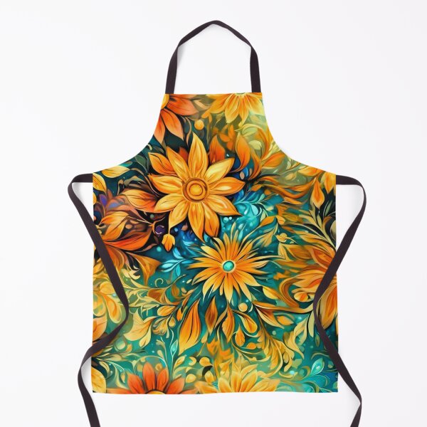 Item preview, stylized orange flower patterns designed and sold by janjacbu.