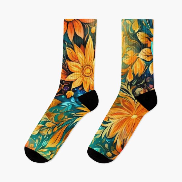 Item preview, stylized orange flower patterns designed and sold by janjacbu.