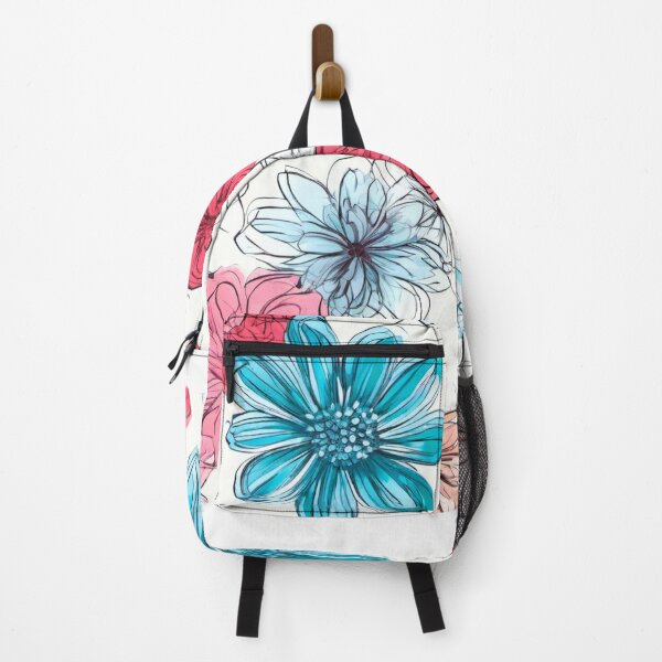 Item preview, stylized red blue flower patterns designed and sold by janjacbu.