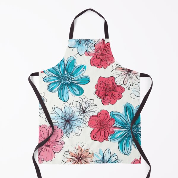 Item preview, stylized red blue flower patterns designed and sold by janjacbu.