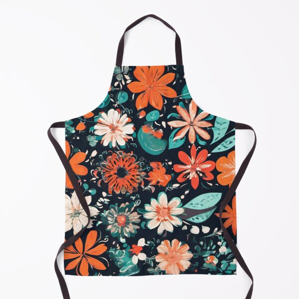Item preview, stylized flower patterns on black background designed and sold by janjacbu.