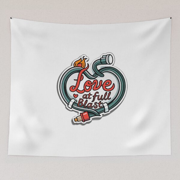 Item preview, Love at Full Blast - Firefighter Heart Emblem designed and sold by NiftyWrx.