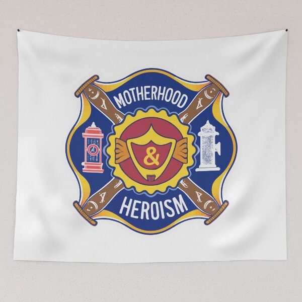 Item preview, Motherhood & Heroism Firefighter Shield designed and sold by NiftyWrx.