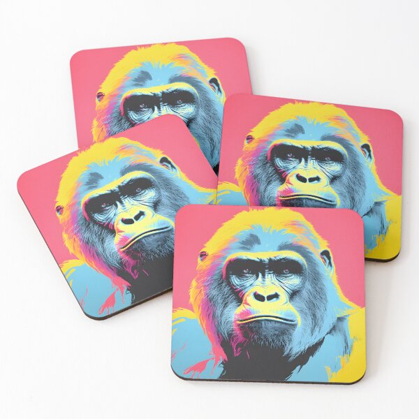 Item preview, Gorilla portrait art. animal colorful. Animal throw pillow.  designed and sold by formform.