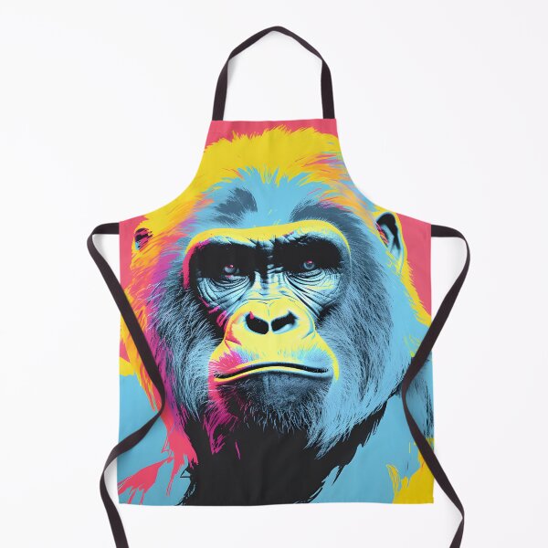 Artikelvorschau, Gorilla-Porträtkunst. Tier bunt. Tierkissen. entworfen und verkauft von formform.