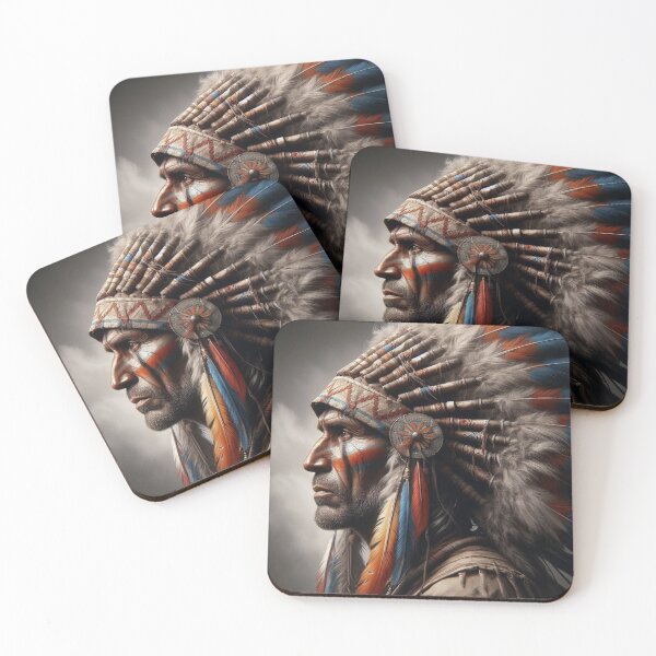 Item preview, Native American Indian Chief Jigsaw Puzzles, Posters & Prints for Adults Kids Native Warrior Chief Puzzle Design Hobby Love Vibrant Decor Unique gift designed and sold by Benjamin Heffernan.
