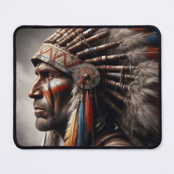 Item preview, Native American Indian Chief Jigsaw Puzzles, Posters & Prints for Adults Kids Native Warrior Chief Puzzle Design Hobby Love Vibrant Decor Unique gift designed and sold by Benjamin Heffernan.