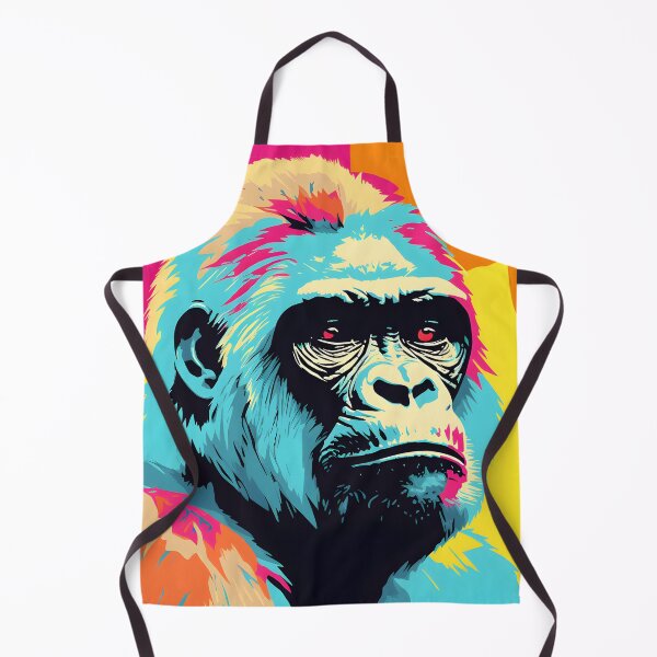 Artikelvorschau, Gorilla-Porträtkunst. Tier bunt. Tierkissen. entworfen und verkauft von formform.