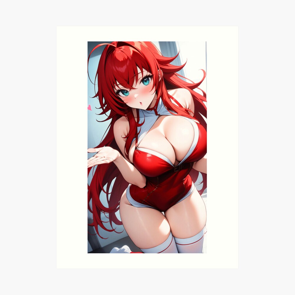 Rias Gremory Ecchi waifu anime girl kissing | Art Board Print