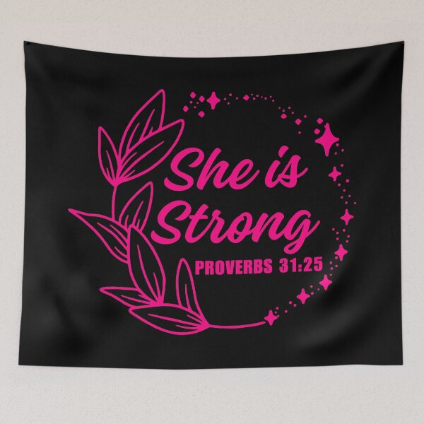 Item preview, She is Strong, proverbs 31:25, pink design  designed and sold by MoriaStore.