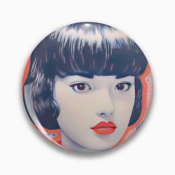 Item preview, Vintage 80s Japanese Girl Pink Lithograph  designed and sold by GulDesignCo.