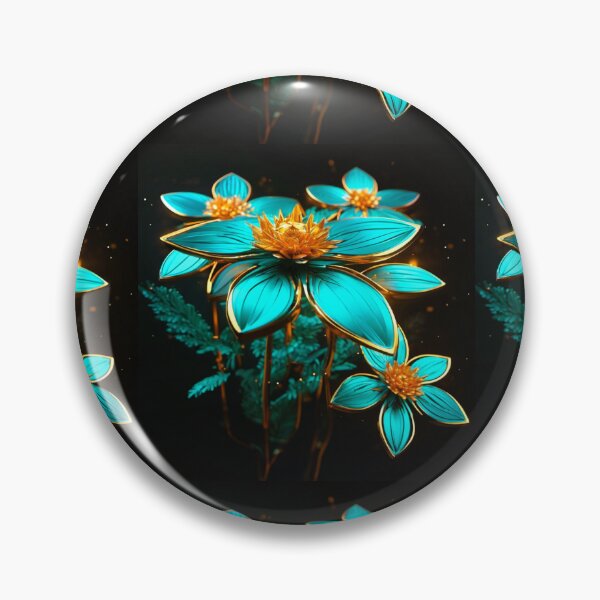 Item preview, green starry flowers edged with gold designed and sold by janjacbu.