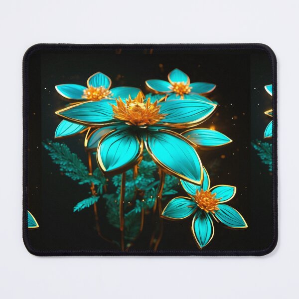 Item preview, green starry flowers edged with gold designed and sold by janjacbu.