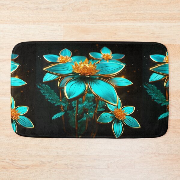 Item preview, green starry flowers edged with gold designed and sold by janjacbu.